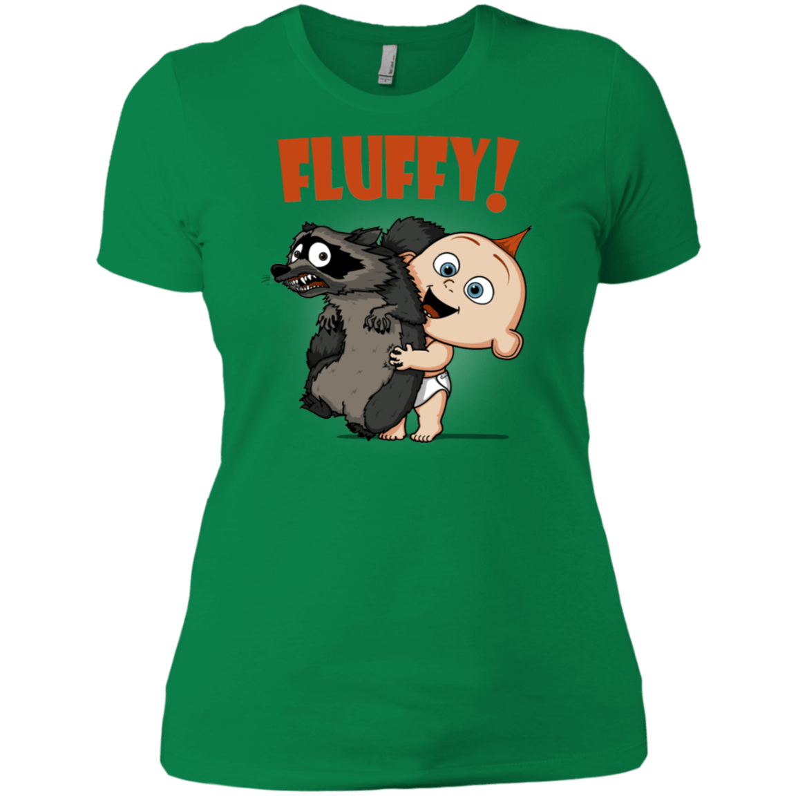 T-Shirts Kelly Green / X-Small Fluffy Raccoon Women's Premium T-Shirt