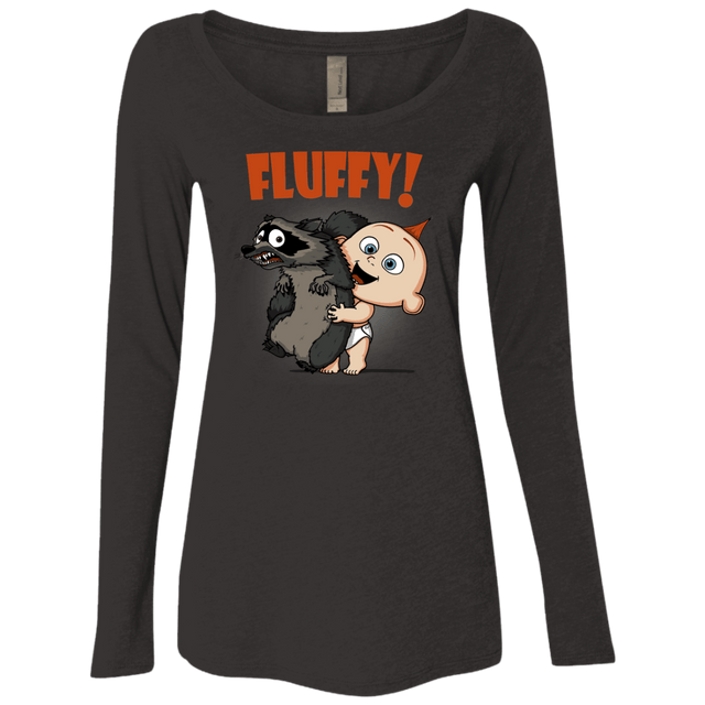T-Shirts Vintage Black / S Fluffy Raccoon Women's Triblend Long Sleeve Shirt
