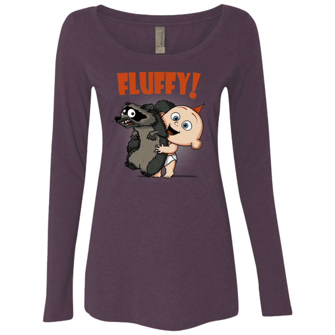 T-Shirts Vintage Purple / S Fluffy Raccoon Women's Triblend Long Sleeve Shirt