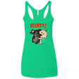 T-Shirts Envy / X-Small Fluffy Raccoon Women's Triblend Racerback Tank