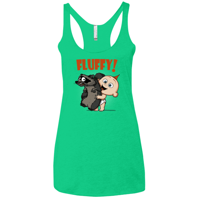 T-Shirts Envy / X-Small Fluffy Raccoon Women's Triblend Racerback Tank