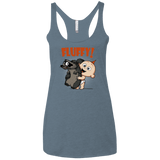 T-Shirts Indigo / X-Small Fluffy Raccoon Women's Triblend Racerback Tank