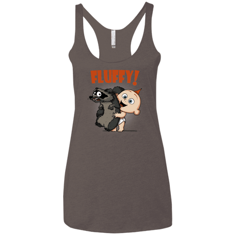 T-Shirts Macchiato / X-Small Fluffy Raccoon Women's Triblend Racerback Tank