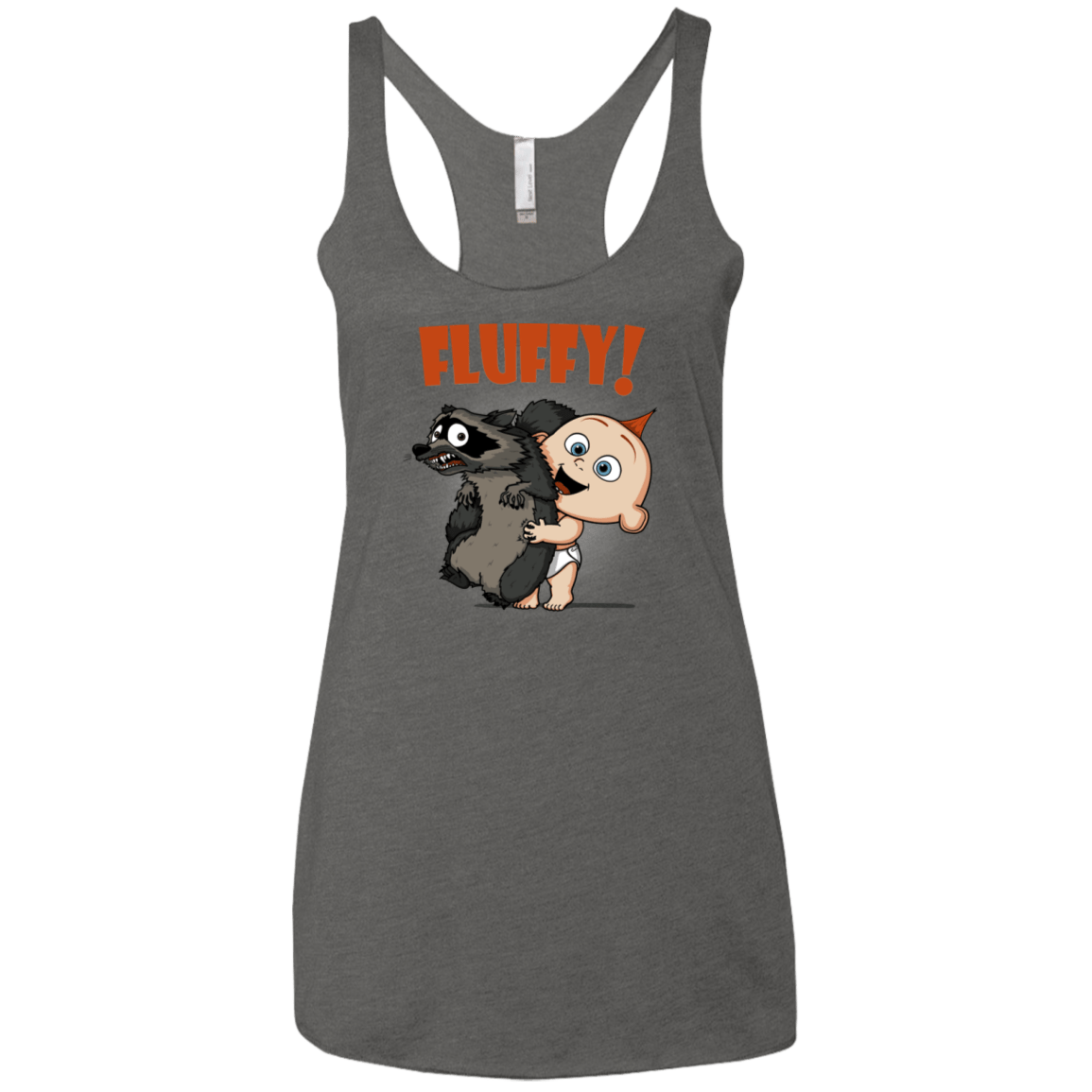 T-Shirts Premium Heather / X-Small Fluffy Raccoon Women's Triblend Racerback Tank