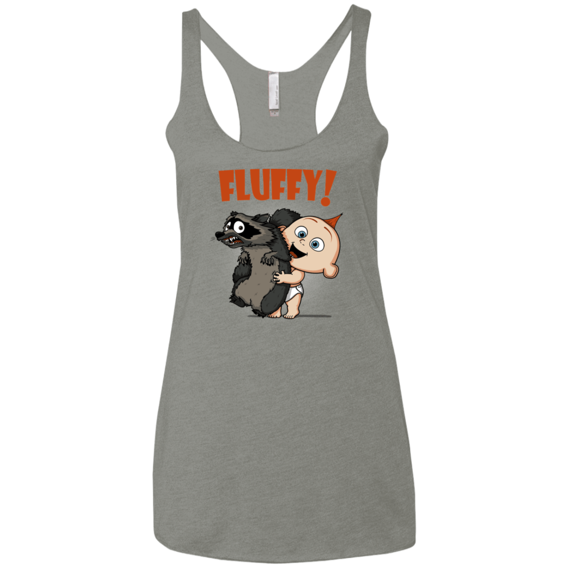 T-Shirts Venetian Grey / X-Small Fluffy Raccoon Women's Triblend Racerback Tank