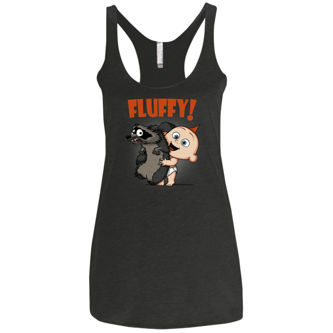 T-Shirts Vintage Black / X-Small Fluffy Raccoon Women's Triblend Racerback Tank