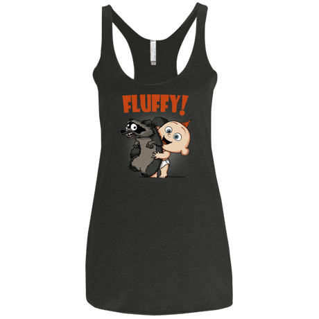 T-Shirts Vintage Black / X-Small Fluffy Raccoon Women's Triblend Racerback Tank