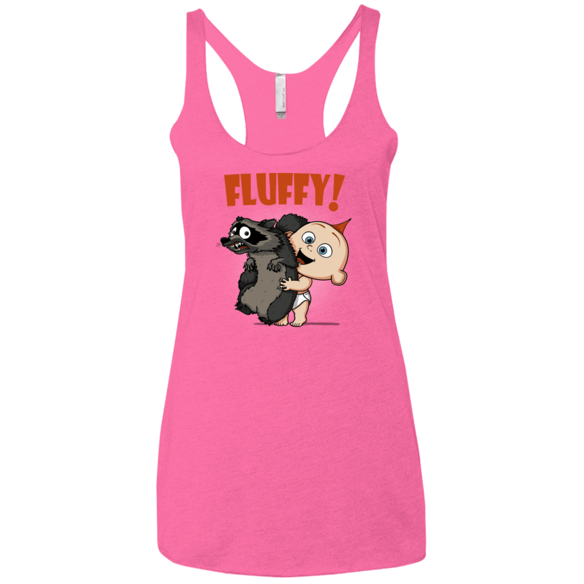 T-Shirts Vintage Pink / X-Small Fluffy Raccoon Women's Triblend Racerback Tank