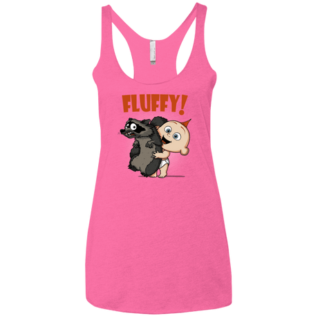 T-Shirts Vintage Pink / X-Small Fluffy Raccoon Women's Triblend Racerback Tank