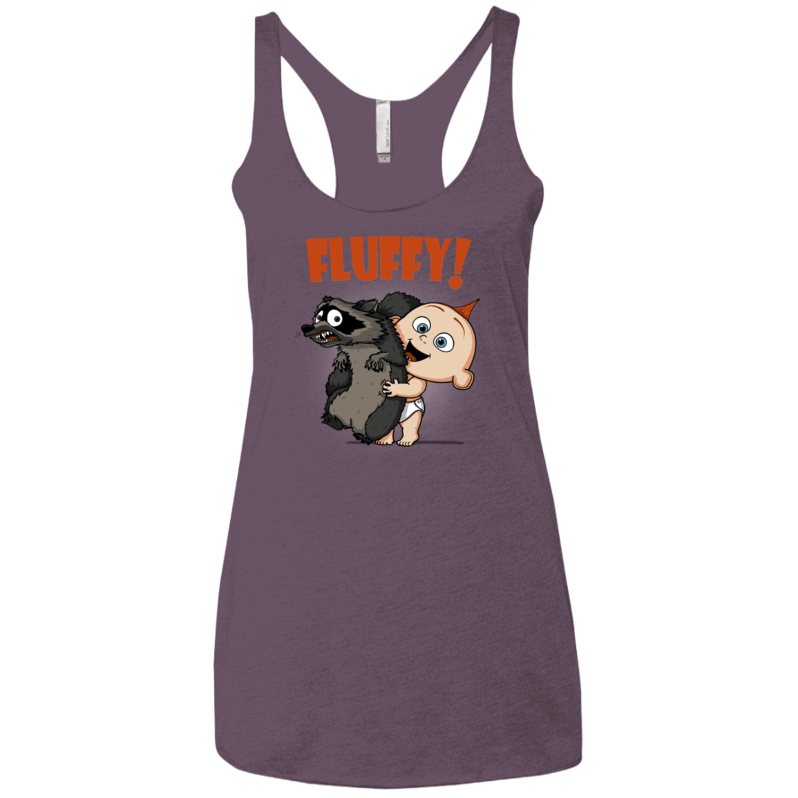 T-Shirts Vintage Purple / X-Small Fluffy Raccoon Women's Triblend Racerback Tank