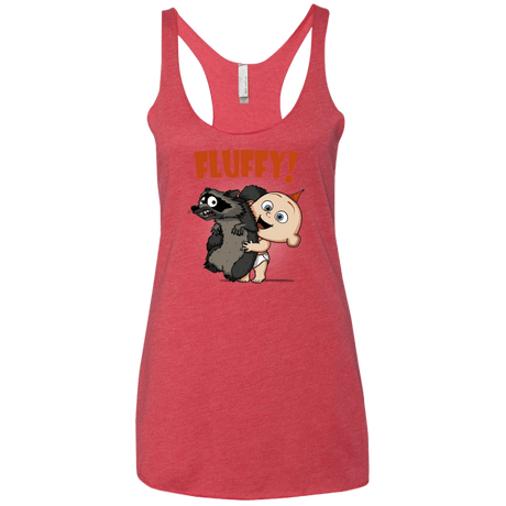 T-Shirts Vintage Red / X-Small Fluffy Raccoon Women's Triblend Racerback Tank