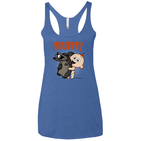 T-Shirts Vintage Royal / X-Small Fluffy Raccoon Women's Triblend Racerback Tank
