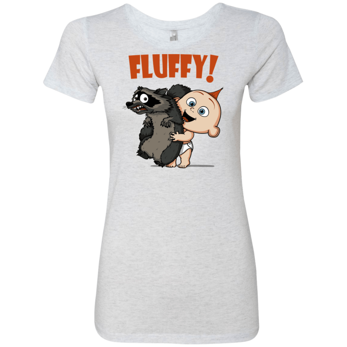 T-Shirts Heather White / S Fluffy Raccoon Women's Triblend T-Shirt