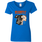 T-Shirts Royal / S Fluffy Raccoon Women's V-Neck T-Shirt