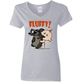 T-Shirts Sport Grey / S Fluffy Raccoon Women's V-Neck T-Shirt