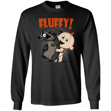 T-Shirts Black / YS Fluffy Raccoon Youth Long Sleeve T-Shirt