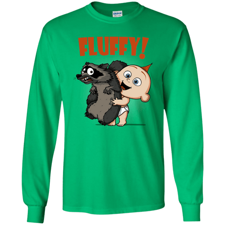 T-Shirts Irish Green / YS Fluffy Raccoon Youth Long Sleeve T-Shirt