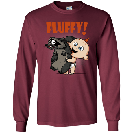 T-Shirts Maroon / YS Fluffy Raccoon Youth Long Sleeve T-Shirt