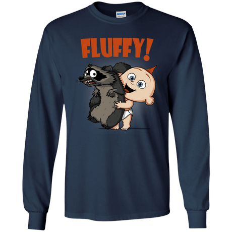 T-Shirts Navy / YS Fluffy Raccoon Youth Long Sleeve T-Shirt