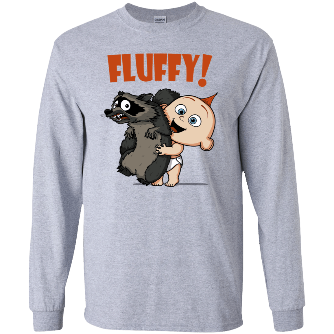 T-Shirts Sport Grey / YS Fluffy Raccoon Youth Long Sleeve T-Shirt