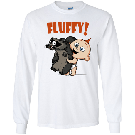 T-Shirts White / YS Fluffy Raccoon Youth Long Sleeve T-Shirt