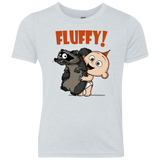 T-Shirts Heather White / YXS Fluffy Raccoon Youth Triblend T-Shirt