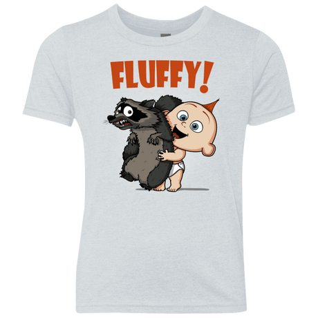 T-Shirts Heather White / YXS Fluffy Raccoon Youth Triblend T-Shirt