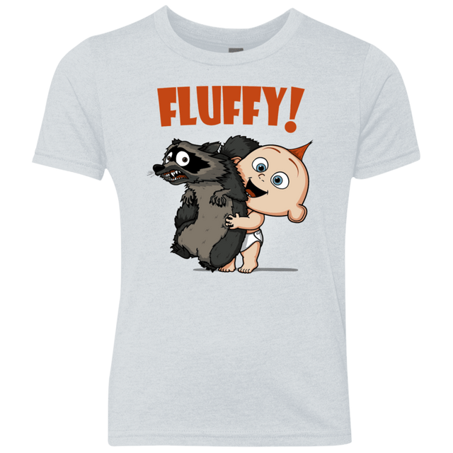 T-Shirts Heather White / YXS Fluffy Raccoon Youth Triblend T-Shirt