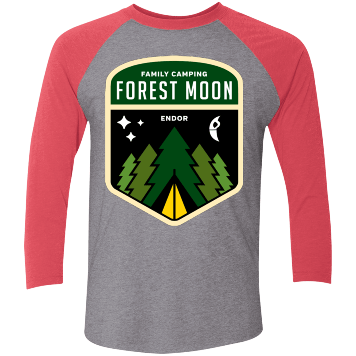T-Shirts Premium Heather/ Vintage Red / X-Small Forest Moon Triblend 3/4 Sleeve
