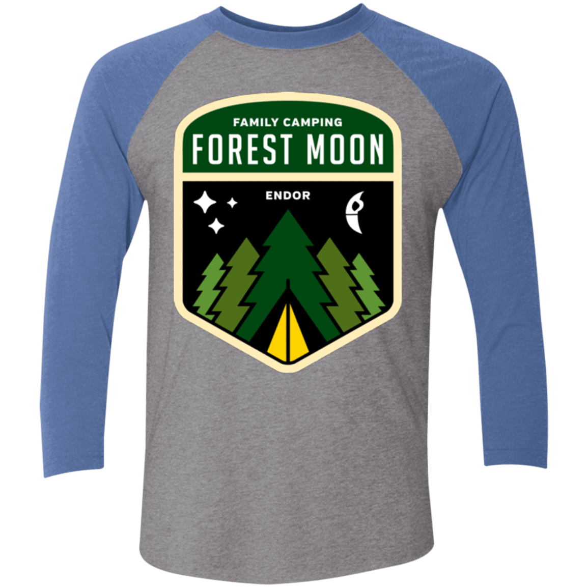 T-Shirts Premium Heather/ Vintage Royal / X-Small Forest Moon Triblend 3/4 Sleeve