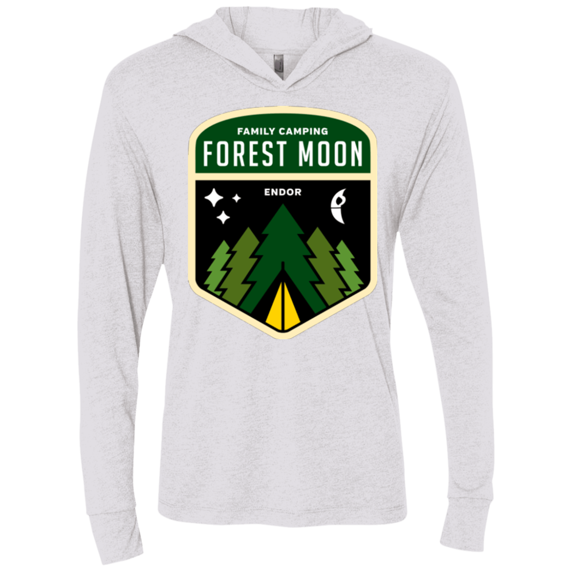 T-Shirts Heather White / X-Small Forest Moon Triblend Long Sleeve Hoodie Tee