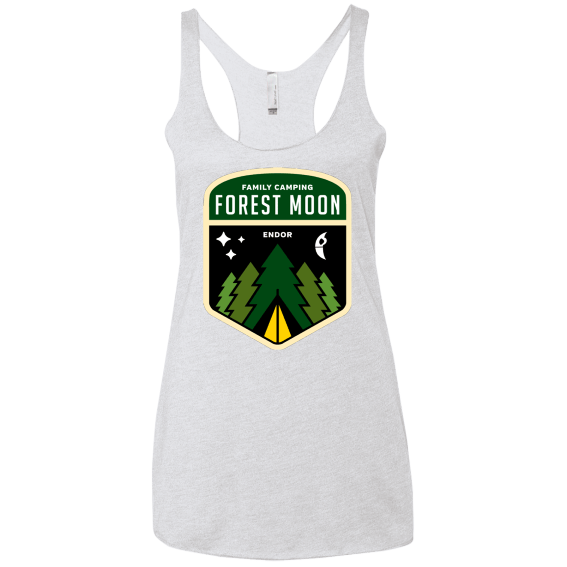T-Shirts Heather White / X-Small Forest Moon Women's Triblend Racerback Tank