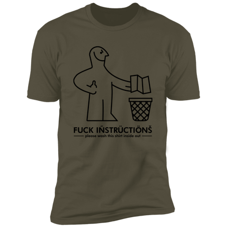 T-Shirts Military Green / S Fuck Instructions Men's Premium T-Shirt