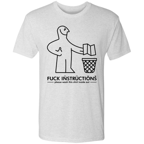 T-Shirts Heather White / S Fuck Instructions Men's Triblend T-Shirt