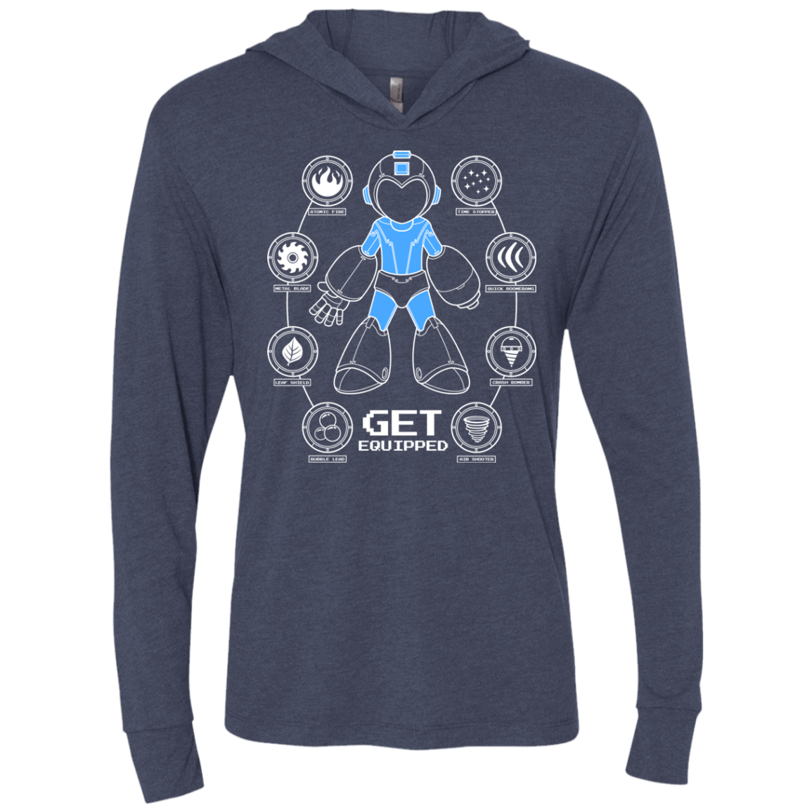 T-Shirts Vintage Navy / X-Small Get Equipped Triblend Long Sleeve Hoodie Tee