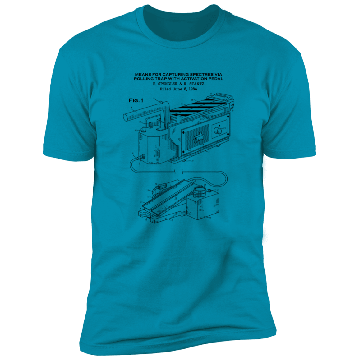 T-Shirts Turquoise / S Ghost Trap Patent Men's Premium T-Shirt