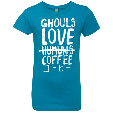 T-Shirts Turquoise / YXS Ghouls Love Coffee Girls Premium T-Shirt