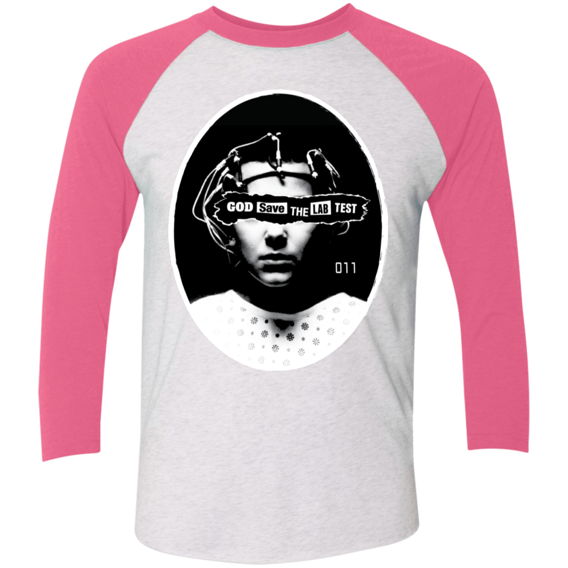 T-Shirts Heather White/Vintage Pink / X-Small God Save The Lab Test Men's Triblend 3/4 Sleeve