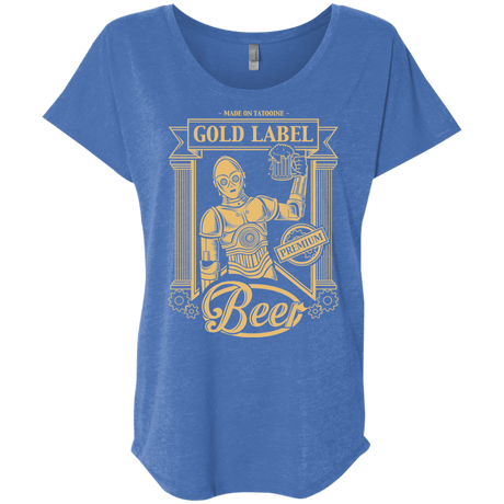 T-Shirts Vintage Royal / X-Small Gold Label Beer Triblend Dolman Sleeve