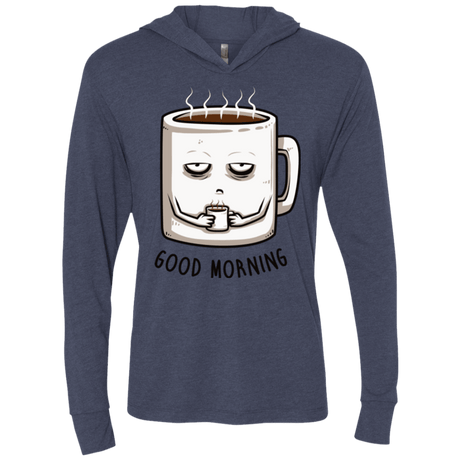 T-Shirts Vintage Navy / X-Small Good morning Triblend Long Sleeve Hoodie Tee