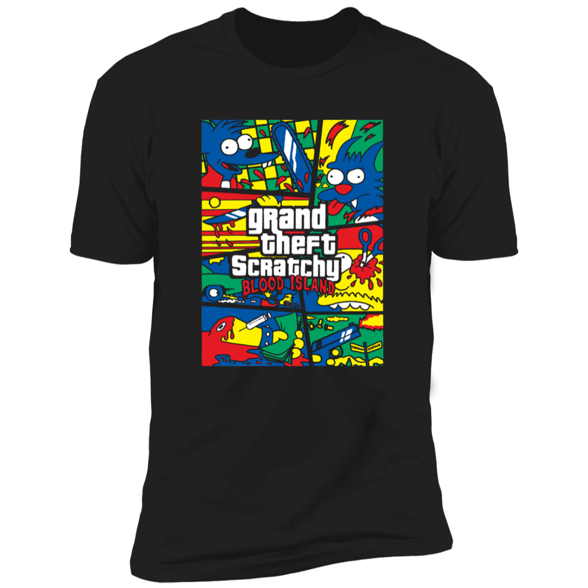 T-Shirts Black / X-Small Grand Theft Scratchy Men's Premium T-Shirt