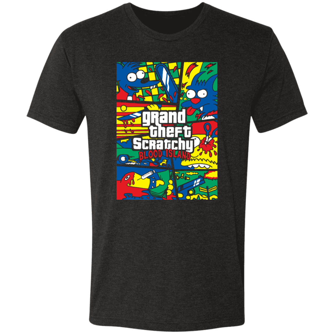 T-Shirts Vintage Black / S Grand Theft Scratchy Men's Triblend T-Shirt