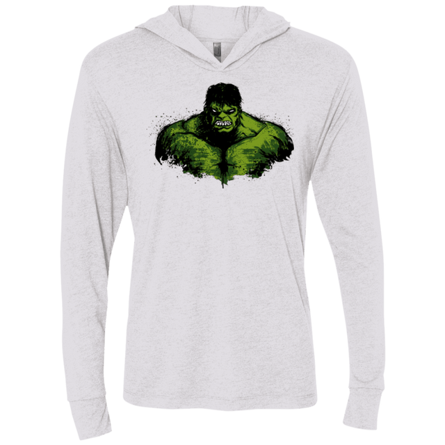 T-Shirts Heather White / X-Small Green Fury Triblend Long Sleeve Hoodie Tee