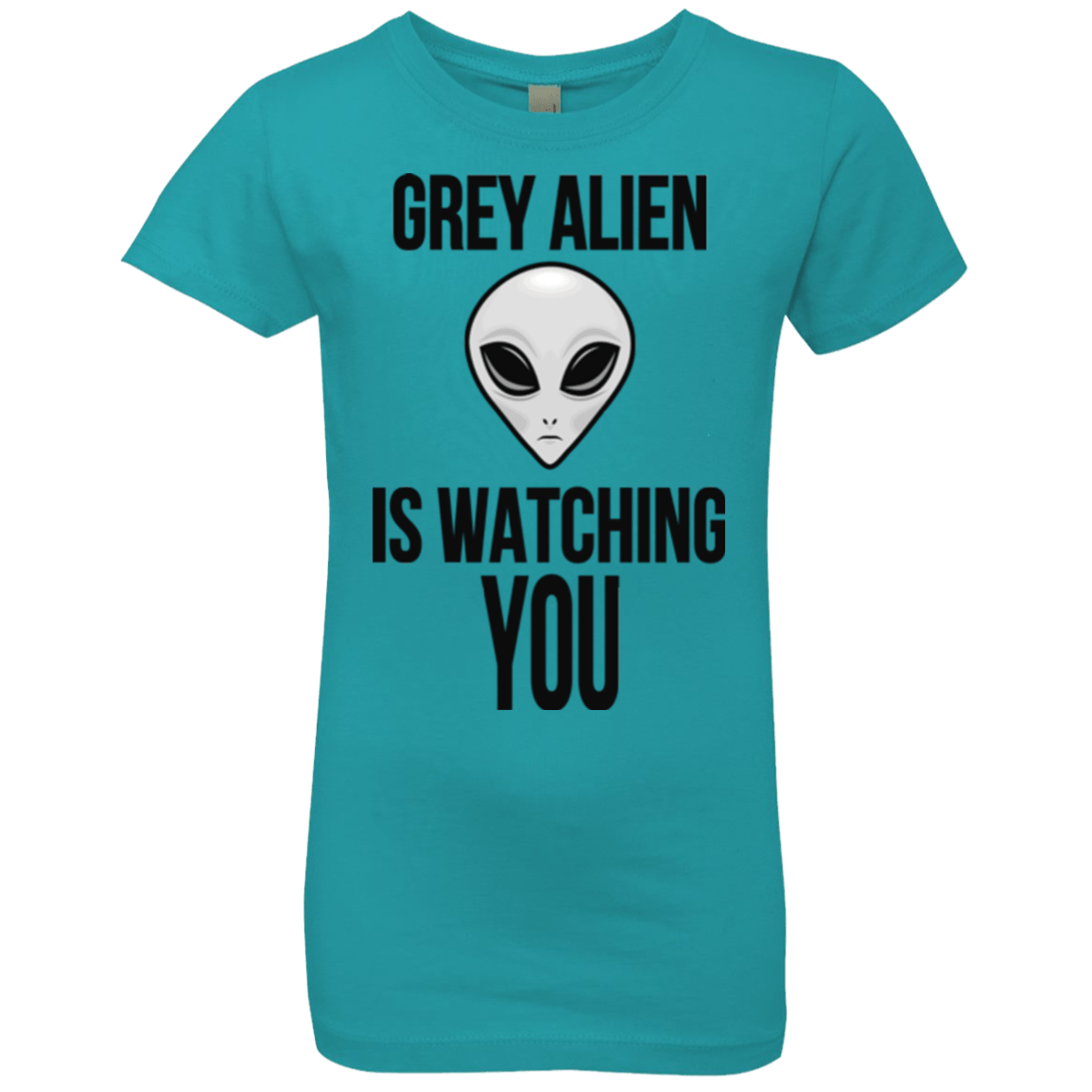 T-Shirts Tahiti Blue / YXS Grey Alien Girls Premium T-Shirt
