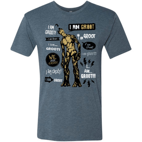 T-Shirts Indigo / Small Groot Famous Quotes Men's Triblend T-Shirt