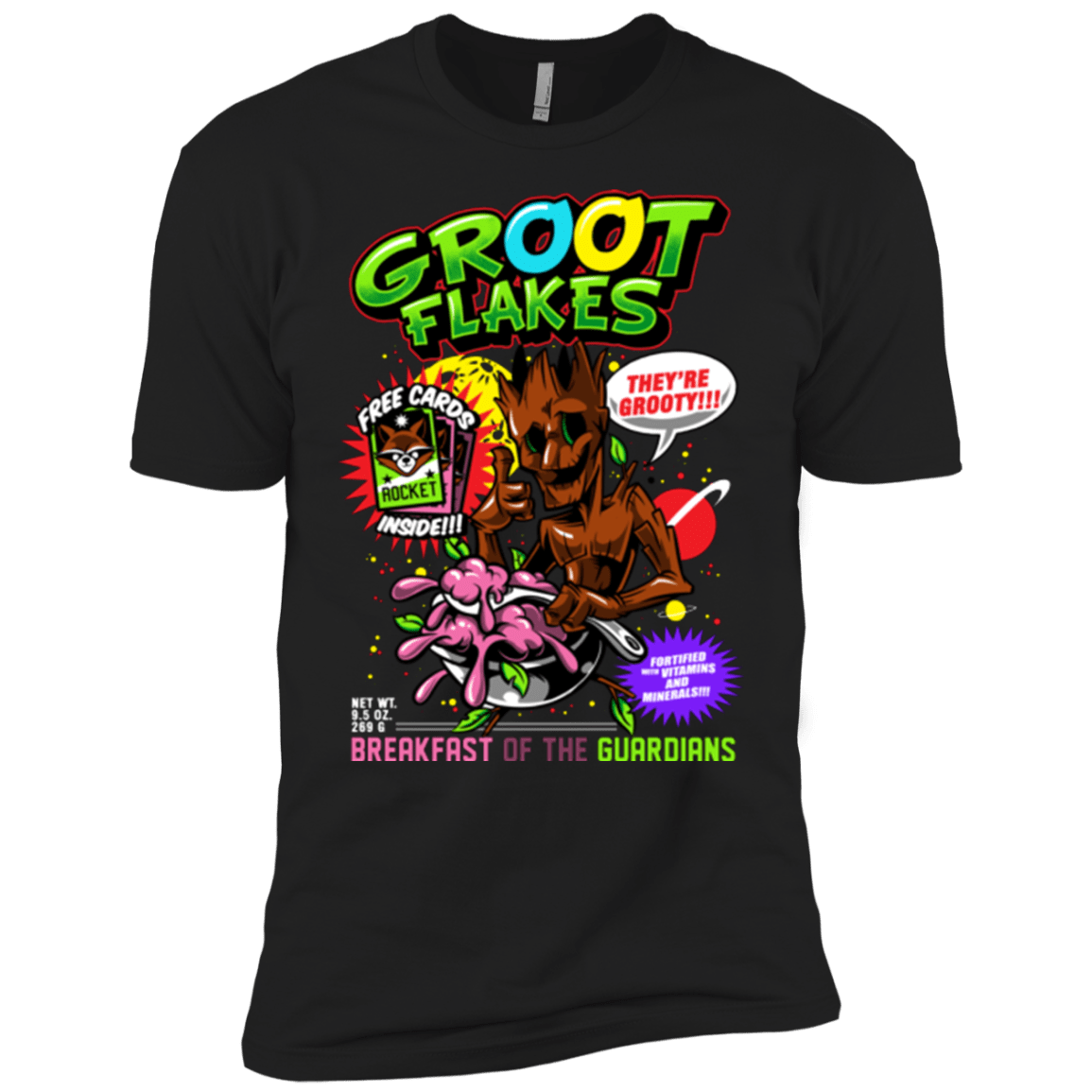 T-Shirts Black / YXS Groot Flakes Boys Premium T-Shirt