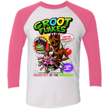 T-Shirts Heather White/Vintage Pink / X-Small Groot Flakes Triblend 3/4 Sleeve