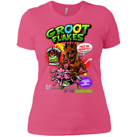 T-Shirts Hot Pink / X-Small Groot Flakes Women's Premium T-Shirt