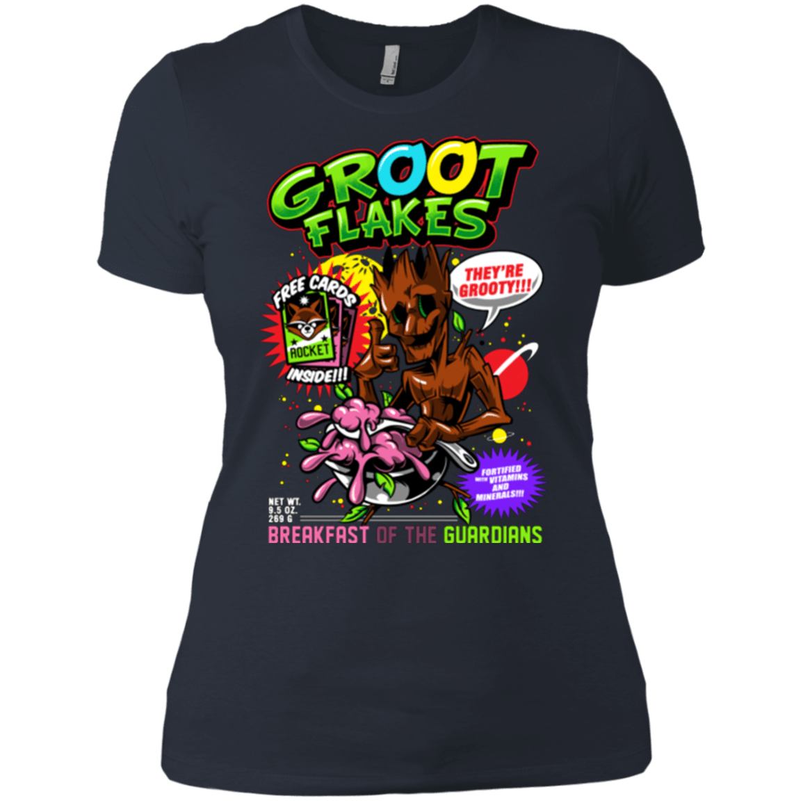 T-Shirts Indigo / X-Small Groot Flakes Women's Premium T-Shirt