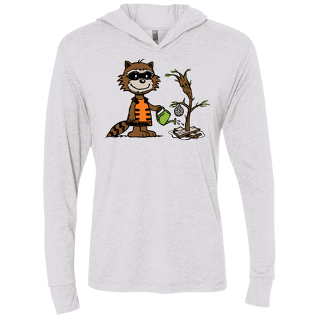 T-Shirts Heather White / X-Small Groot Grief Triblend Long Sleeve Hoodie Tee
